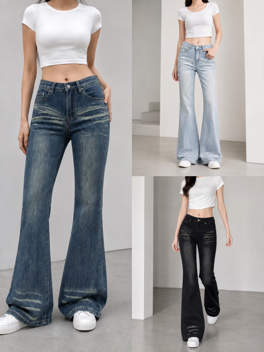 GD DENIM flare silhouette and fit