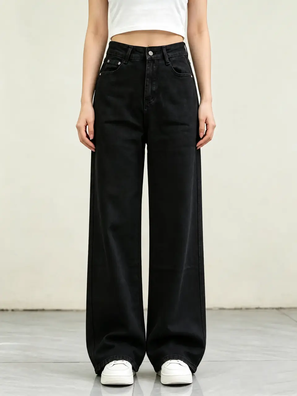 GD DENIM waistband and front construction detail